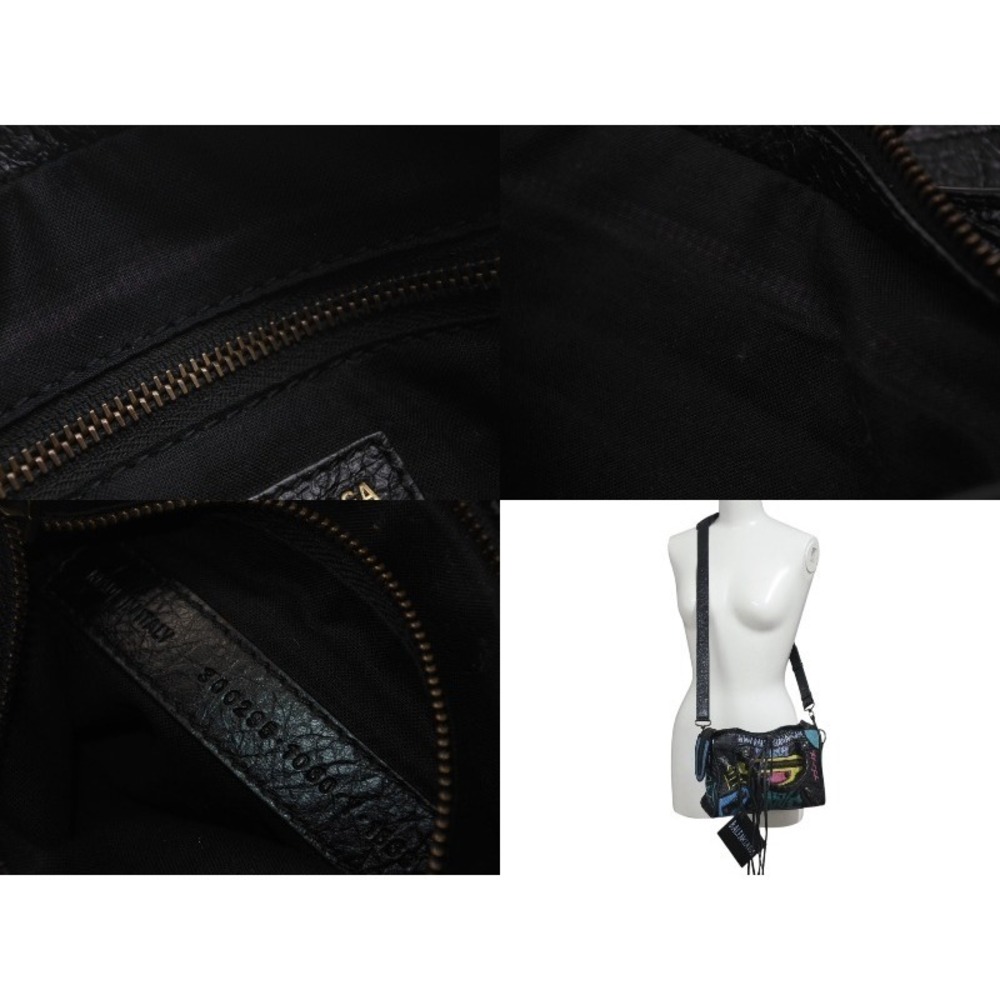 Balenciaga City Multicolored Leather Classic Black Graffiti Handbag - Picture 10 of 10